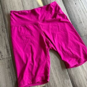 Pink blush maternity biker shorts